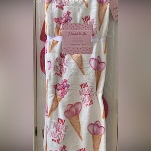 Valentines Day Ice Cream Cone Plush Throw Blanket You Make My Heart Melt